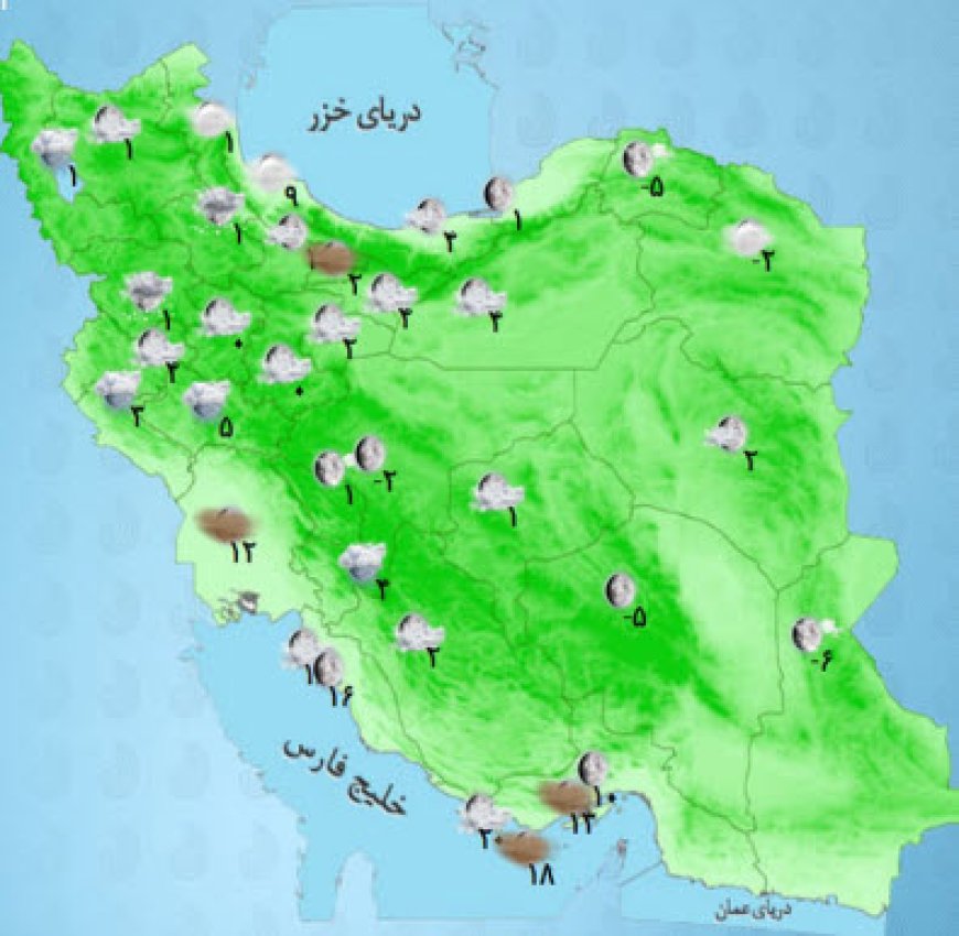 بارش باران و برف در اکثر مناطق کشور
