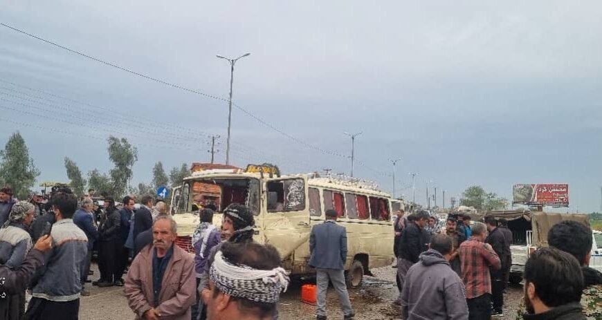 تصادف مینی بوس و وانت در جاده شوش به دزفول یک کشته و ۱۸ مصدوم داشت