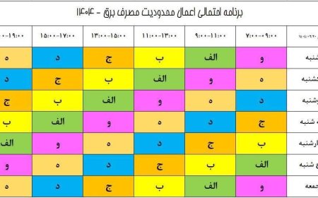 بروزرسانی هفتگی جدول خاموشی‌های برق در شیراز