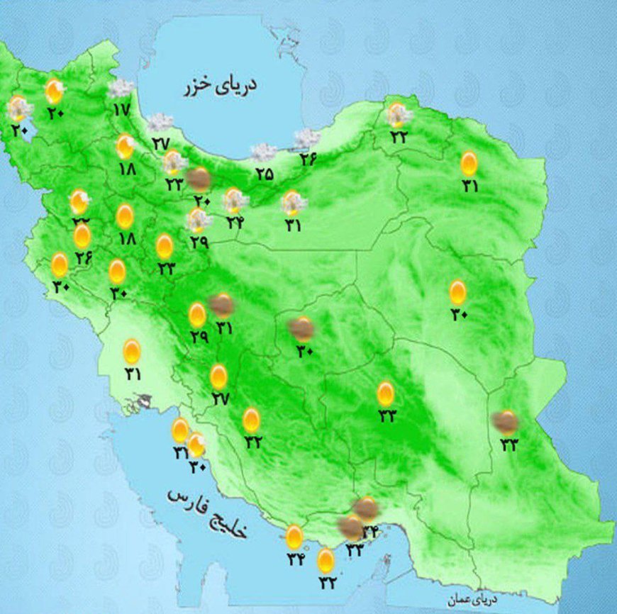 رگبار و رعدوبرق در اکثر مناطق کشور
