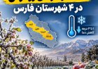 هشدار سرمای زودرس در ۴ شهرستان فارس