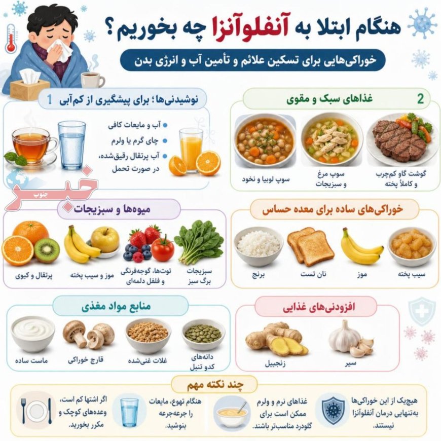 هنگام ابتلا به آنفلوانزا چه بخوریم؟